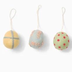 Pink Chicken Egg Ornaments (Set of 3)