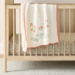 Pink Chicken Floral Baby Blanket