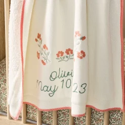 Pink Chicken Floral Baby Blanket
