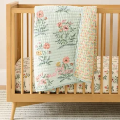 Pink Chicken Floral & Stripes Baby Bedding Collection