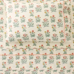 Pink Chicken Poppy Floral Sheet Set