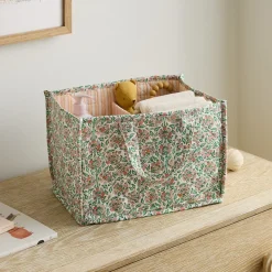 Pink Chicken Quilted Floral Diaper Caddy