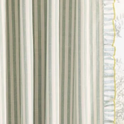 Pink Chicken Ruffle Stripe Blackout Curtain