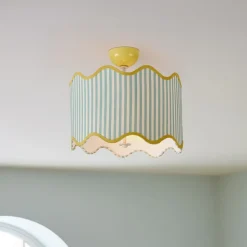Pink Chicken Stripe Flush Mount (18")