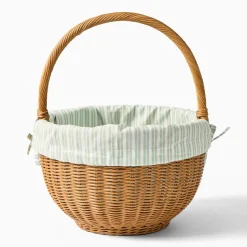 Pink Chicken Woven Easter Basket w/ Liner