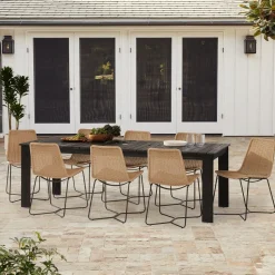Playa Outdoor Extendable Dining Table (67.5"–90") & Slope Dining Chairs Set