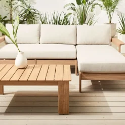 Playa Outdoor Reversible Sectional (92"), Lounge Chair & Coffee Table Set