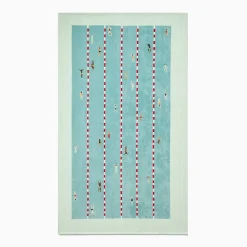 Pool Laps Scene Beach Towel