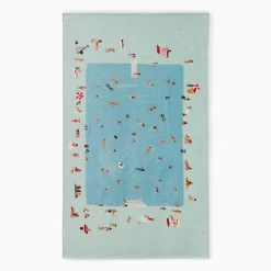Pool Scene Beach Towel