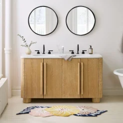 Poppy Floral Bath Runner