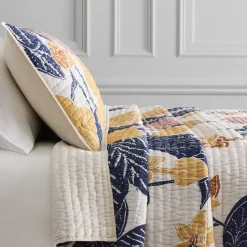 Poppy Floral Stitch Quilt & Shams