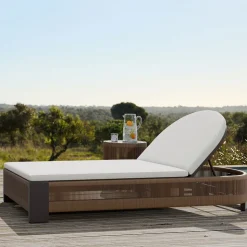 Porto Aluminum Outdoor Chaise Lounge & Side Table