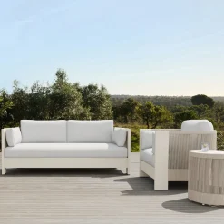 Porto Aluminum Outdoor Sofa (75"), Lounge Chair & Side Table (18")
