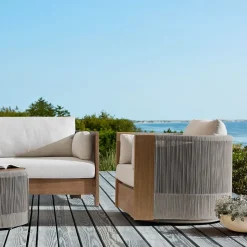 Porto Outdoor Sofa, Swivel Chair & Coffee Table Set