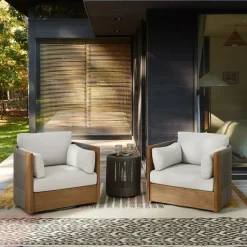 Porto Outdoor Swivel Chairs & Side Table Set