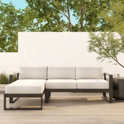 Portside Aluminum Outdoor 2-Piece Chaise Sectional (89")