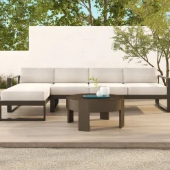 Portside Aluminum Outdoor 3-Piece Chaise Sectional (116")