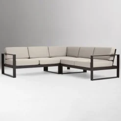 Portside Aluminum Outdoor 3-Piece L-Shaped Sectional (94")