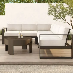 Portside Aluminum Outdoor 4-Piece L-Shaped Sectional (121")