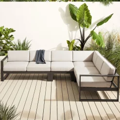 Portside Aluminum Outdoor 4-Piece L-Shaped Sectional (121")