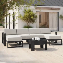 Portside Aluminum Outdoor 4-Piece U-Shaped Sectional (116")