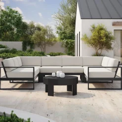 Portside Aluminum Outdoor 6-Piece U-Shaped Sectional (126")
