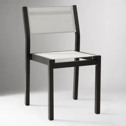 Portside Aluminum Outdoor Textilene Stacking Dining Chair (Set of 2)