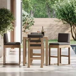 Portside Bar Table (35") & Telluride Bar Stools Set