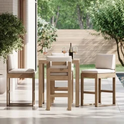 Portside Bar Table (35") & Telluride Bar Stools Set