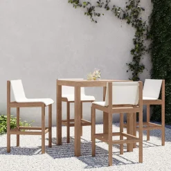 Portside Outdoor Bar Table (35") & Cusco Stools Set