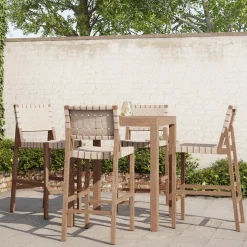 Portside Outdoor Bar Table (35") & Granada Stools Set