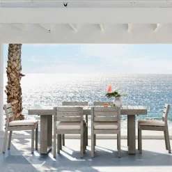 Portside Outdoor Dining Table (76.5"–96") & Dining Chairs Set