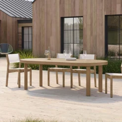 Portside Outdoor Round Extendable Dining Table (48"–93")