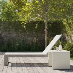 Portside Outdoor Textilene Chaise Lounge & Syros Side Table (19") Set