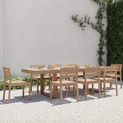 Portside Wood Outdoor Extendable Dining Table (76.5"–106") & Dining Chairs Set