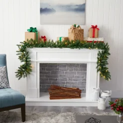 Pre-Lit Faux Christmas Pine Garland