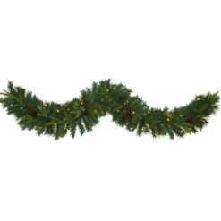 Pre-Lit Faux Mixed Pine Garland