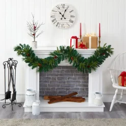 Pre-Lit Faux Mixed Pine & Pine Cone Garland
