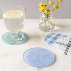 Proper Table Campbell Chambray Coaster (Set of 4) - Blue