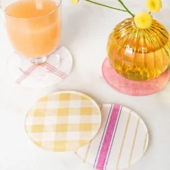 Proper Table Wadsworth Goldenrod Gingham Coaster (Set of 4)