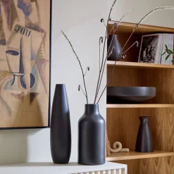Pure Black Matte Ceramic Vases