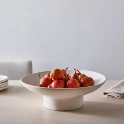 Pure Ceramic Footed Decorative Bowl