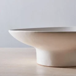 Pure Ceramic Footed Decorative Bowl