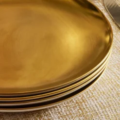 Pure Metallic Stoneware Salad Plate Sets