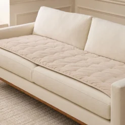 Quilted Cotton Velvet Sofa Overlay