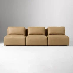 Quinten Leather Modular Armless Sofa (68"–102")