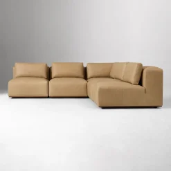 Quinten Leather 5-Piece Armless L-Shaped Sectional (112")