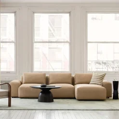 Quinten Leather 3-Piece Chaise Sectional (130")