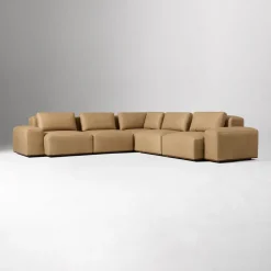 Quinten Leather 5-Piece L-Shaped Chair Sectional (126")