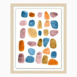 Rainbow Pebbles Framed Wall Art